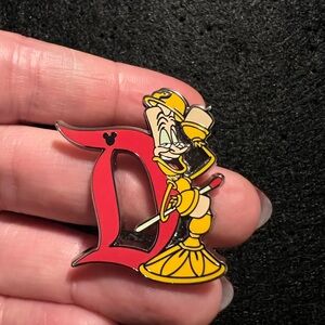 Disney hidden Mickey wave A Lumineer Red and Yellow Enamel D  Pin